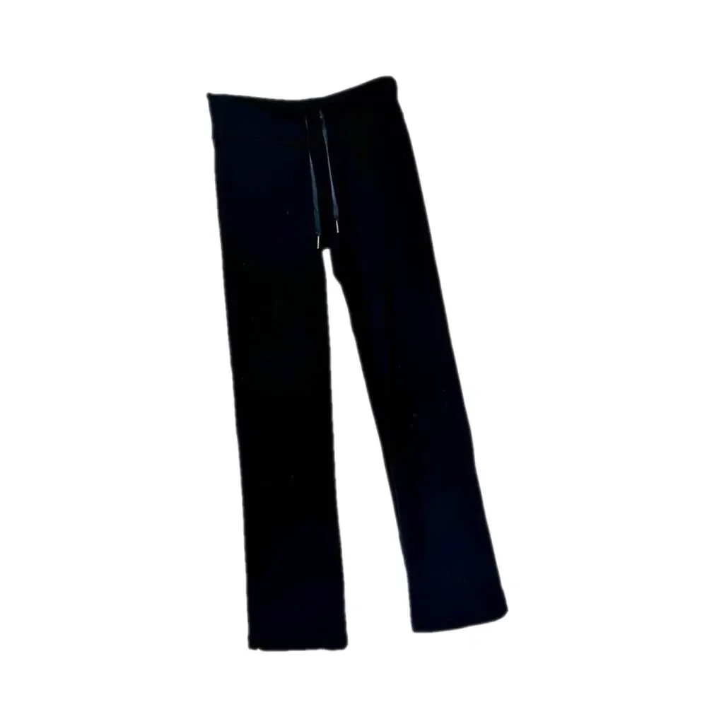 LULULEMON Black Mid High Rise Boot Cut Drawstring Tie Waist Yoga Pant Leggings 6